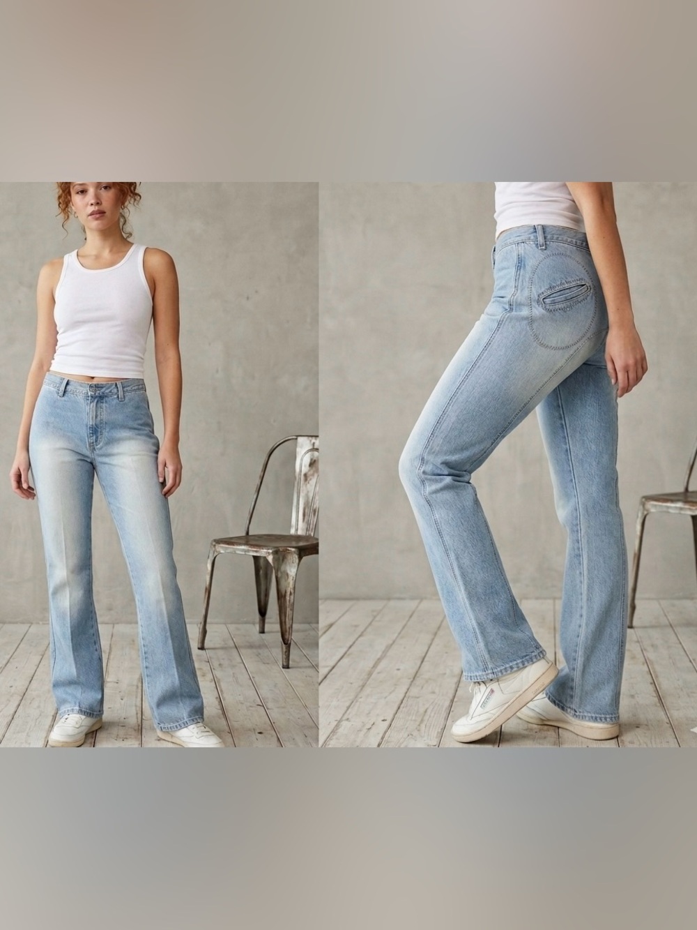 J.U.N.K. Jeans U Never Kill Light Wash Flare Leg Jeans Y2K Size 5/6